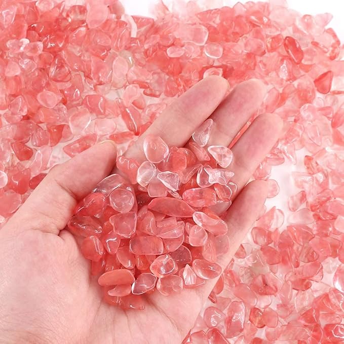 WAYBER Decorative Pebbles, 1 Lb/460g (Fill 1 Cup) Pink Crystal Quartz Stones Irregular Rock Gravel for Aquarium Turtle Tank Decoration/Succulent Plant Landscape/Flowerpot Vase Ornament