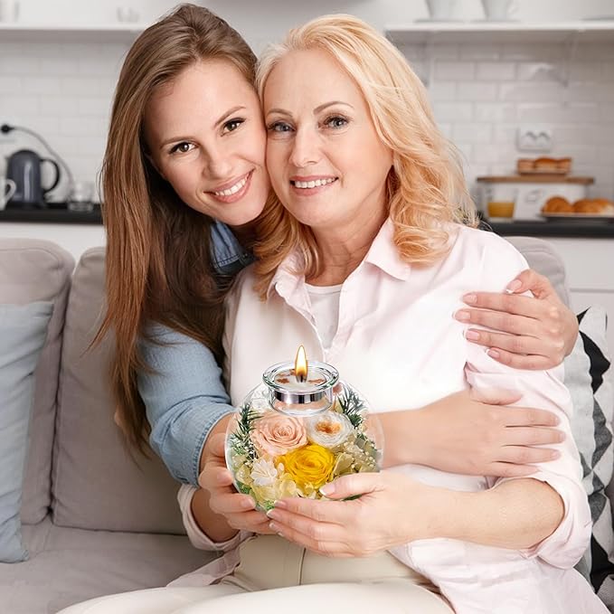 Mothers Day Rose Gifts for Mom Birthday Gift for Women Flowers for Delivery Preserved Flowers Forever Eternal Rose in Glass Dome Mother’s Day Flower Gifts for Wife Grandma Sister Daughter, Champagne