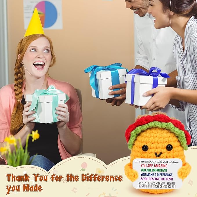 Valentines for Boss Coworker Employee Appreciation Gifts Staff Leader Lady Difference Maker Retirement Going Away Farewell Gift Thank You Birthday Bosses Day Gifts for Coworker Women Men Handmade Taco