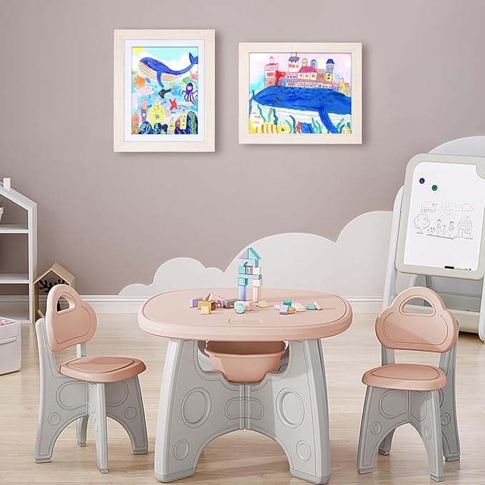 KINLINK 9x12 Kids Art Frame Set of 2, Solid Wood Kids Artwork Frames Changeable with Front Opening Hold 150 Pictures, Art Frames for Kids Art with Mat，without Mat 9x12 Picture Frame White Wood