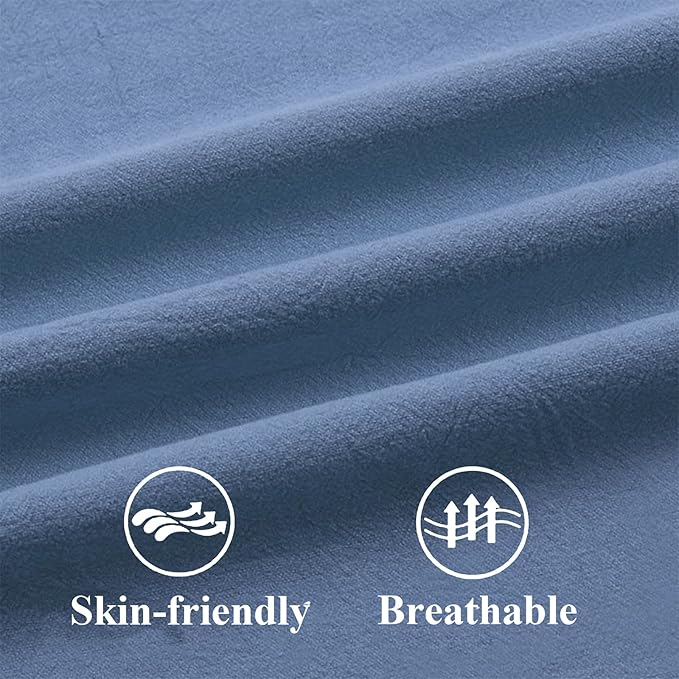 ZWJD Pillow Covers 26x26 Set of 2 Blue Throw Pillow Covers with Fringe Chic Cotton Decorative Pillows Square Cushion Covers for Sofa Couch Bed Living Room Farmhouse Boho Decor