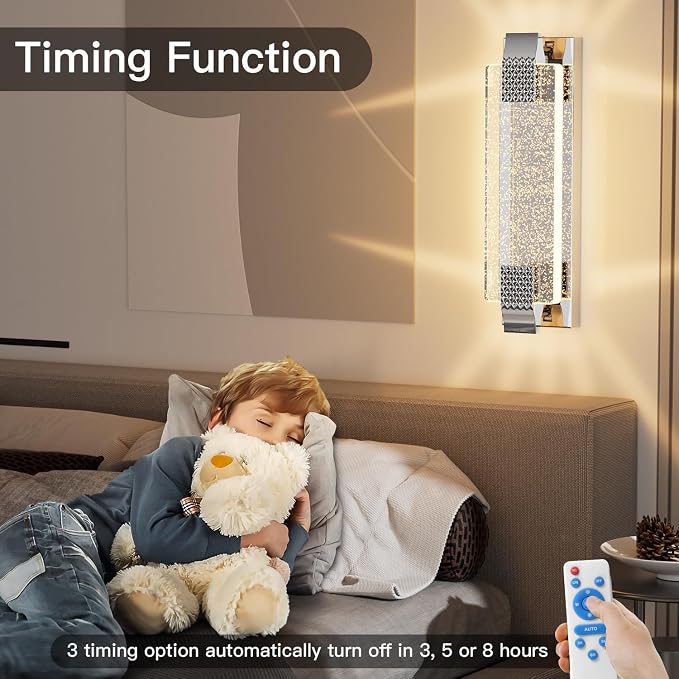 camuucci Battery Operated Wall Sconce Rechargeable Battery Powered 12000mAh Wall Light Indoor Not Hardwired Wall Lamp Fixtures for Bedroom Living Room 1Pack
