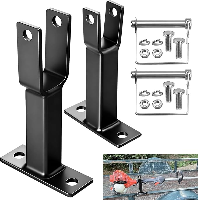 AMTHKNO Heavy Duty W/Hardware Racks Holder Carrier for Weeder/Extended Trimmer or Straight Shaft Weed-Eater, Lockable Racks, Trailer Trimmer Rack, W-eed Eater R ack - Securely/Transport Trimm-ers