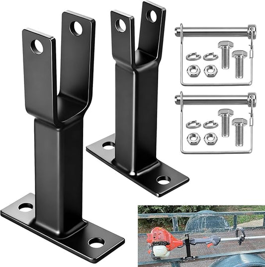 AMTHKNO Heavy Duty W/Hardware Racks Holder Carrier for Weeder/Extended Trimmer or Straight Shaft Weed-Eater, Lockable Racks, Trailer Trimmer Rack, W-eed Eater R ack - Securely/Transport Trimm-ers