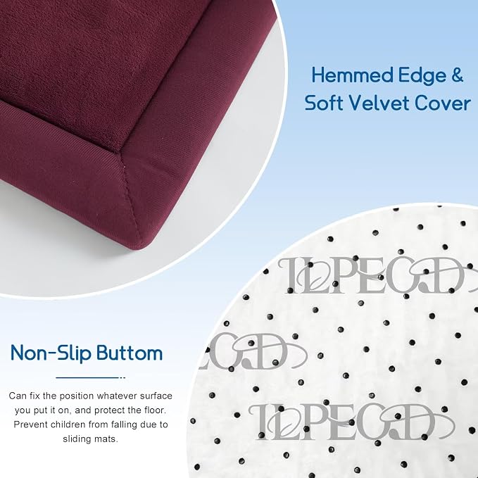 Baby Play Mat for Floor Nursery Muscle Mat Area Rug Playroom Rug 50"x50" Elastic Foam 1.3" Thick Crawling Mat for Babies,Toddlers, Infants,Kids (Burgundy)