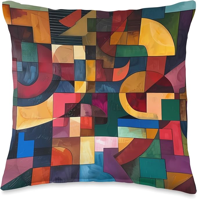 Tribal Fusion Chinle Cubism Art Throw Pillow