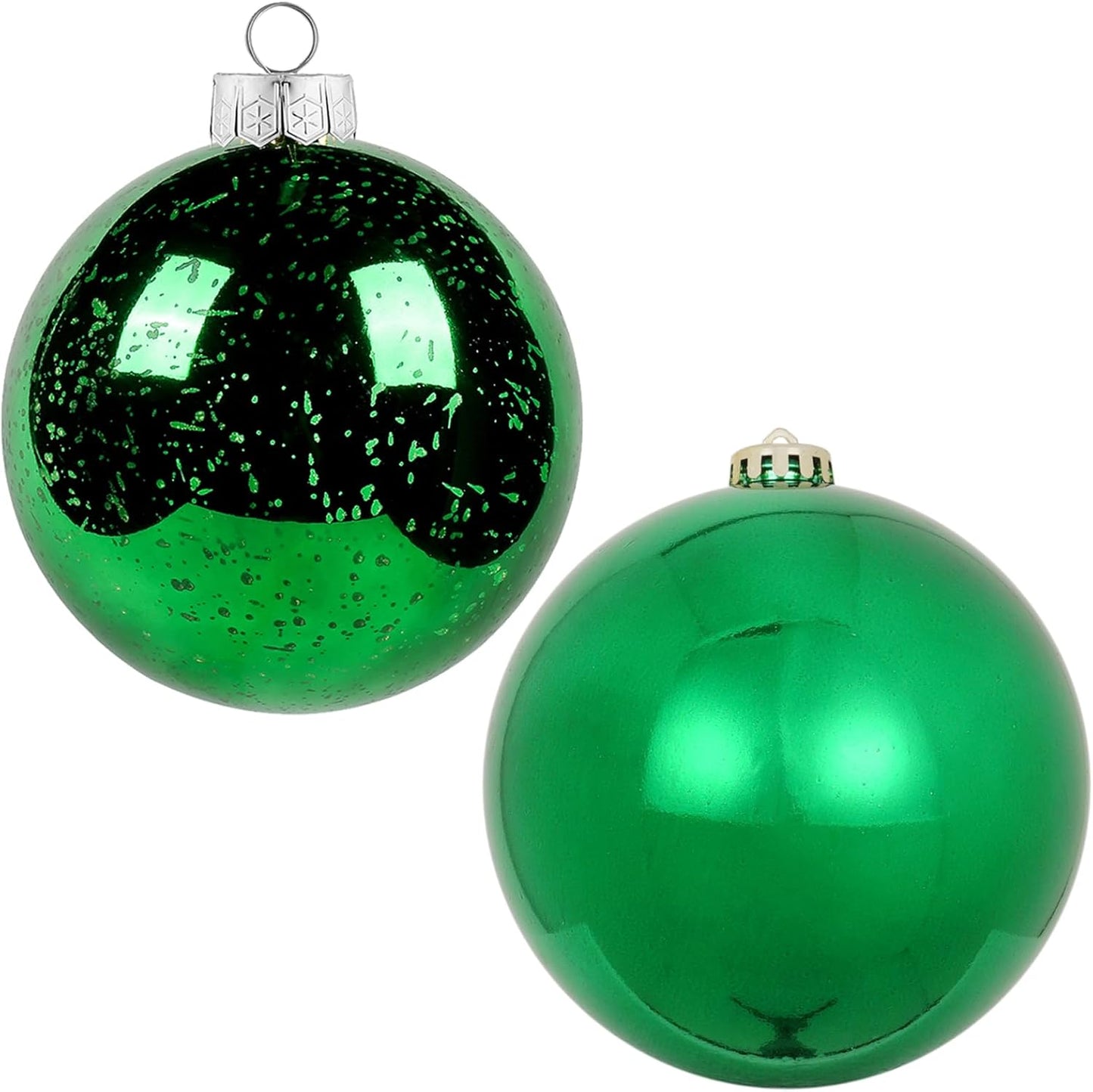 XmasExp Large Christmas Ball Ornaments,2pcs Green Giant Shatterproof Plastic Hanging Mercury Xmas Ball Decorations Christmas Tree Ornaments (Green, 6")