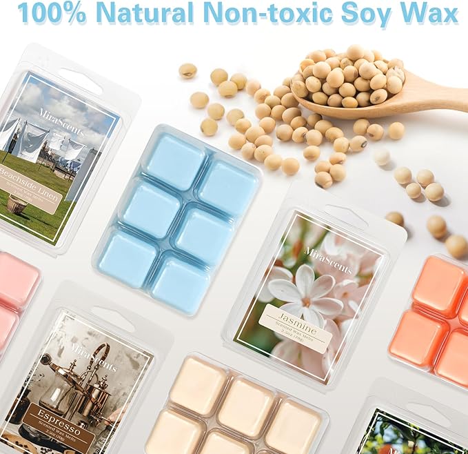 Spring Scented Wax Melts - Spring & Summer Wax Melts,Mix Scented Long Lasting Scented Wax Melts,Natural Soy Wax Cubes for Wax Warmer,Candle Melts Gift, 2.5 oz (6 Pack)