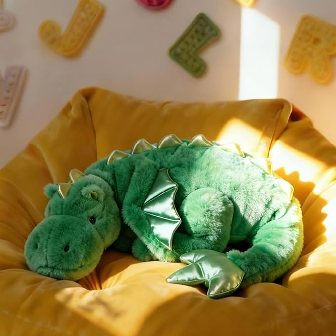 ARELUX Giant 50in 3Lb Big Green Dragon Large Stuffed Animals Cute Plush Toy Fuzzy Jumbo Dinosaur Pillow Plushies with Wings Cuddly Soft Pterosaur Plushie for Friends Family Member