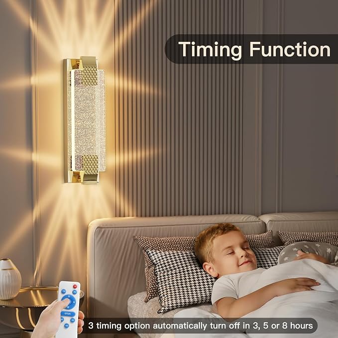 camuucci Battery Operated Wall Sconce Rechargeable Battery Powered 12000mAh Wall Light Indoor Not Hardwired Wall Lamp Fixtures for Bedroom Living Room 1Pack