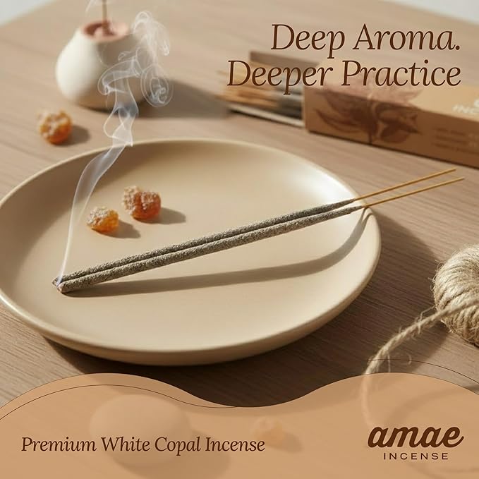Premium White Copal Incense Sticks - 100% Pure Mayan Resin, Superior Burn Quality, Maximum Fragrance - Thick Coating, Handcrafted in Mexico for Meditation, Yoga, Spiritual Practice - 100 Sticks