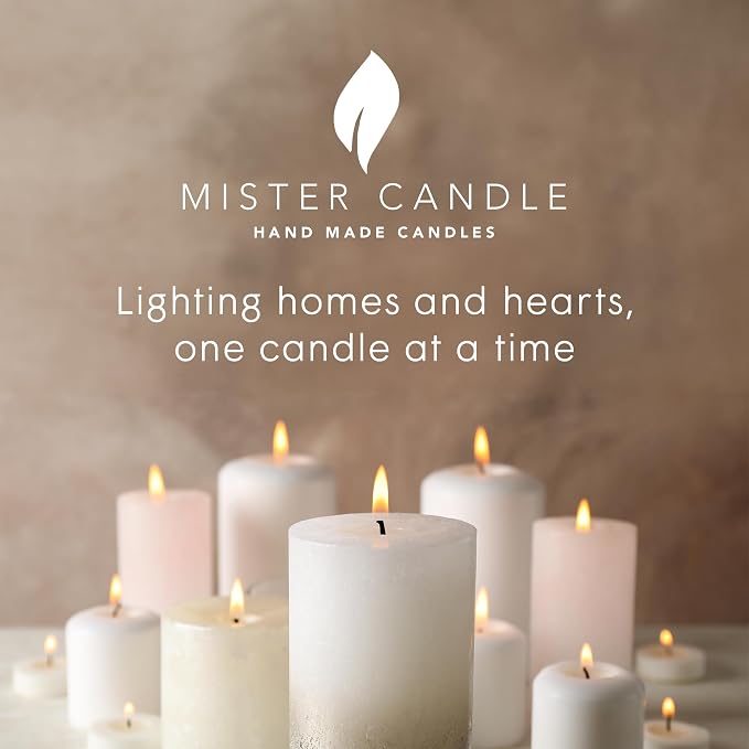 Mister Candle Unscented 4"x6" Ivory Pillar Candle, Solid Color, Cotton Wick, Dripless & Smokeless, Premium Wax Candle for Home Decor, Handmade, 120 Hour Burn Time