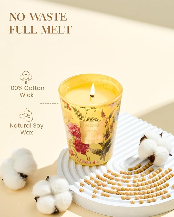 M&SENSE Orange Goji Soy Candle, 14.1oz, Summer Man Cave Housewarming Gift | 60H Slow Burn, Non-Toxic, Stress Relief, Relaxation, Citrus Fresh Home Fragrance