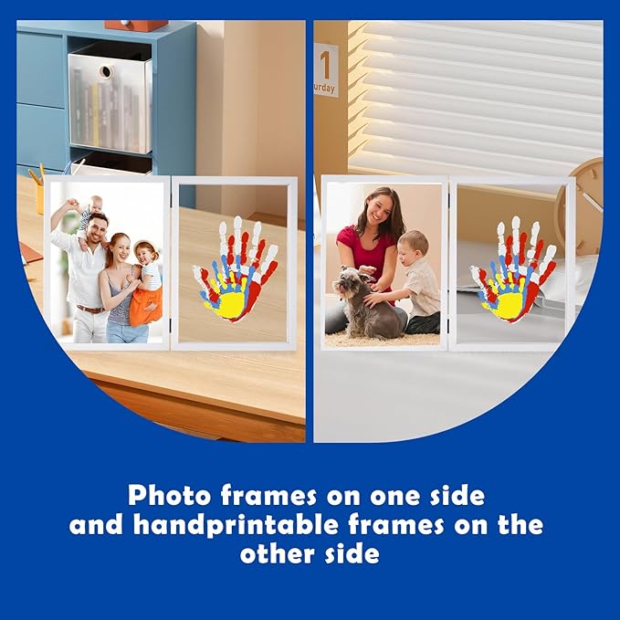 CHERRY CHEERS Family Handprint Kit with Picture Frame – DIY Hand Print Keepsake Gift for Parents & Kids, Handprint Craft for Family Memory Making & Home Decor (with Picture Frame)