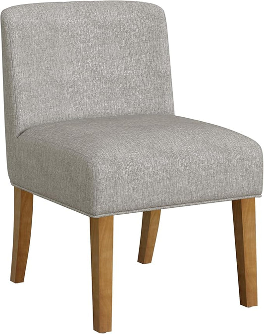 Homepop Home Decor | Upholstered Dining Chairs with Low Back |Decorative Home Furniture, Gray Woven (Single Pack)