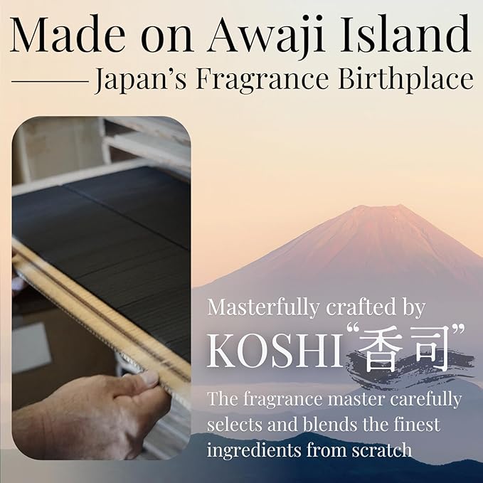 Golden Osmanthus Luxury Japanese Incense Sticks 60sticks Vanilla Musk Coreless Low Smoke Natural Charcoal Free Non Toxic Aromatherapy Meditation Calming Stress Relief Relaxation Yoga TOMORI