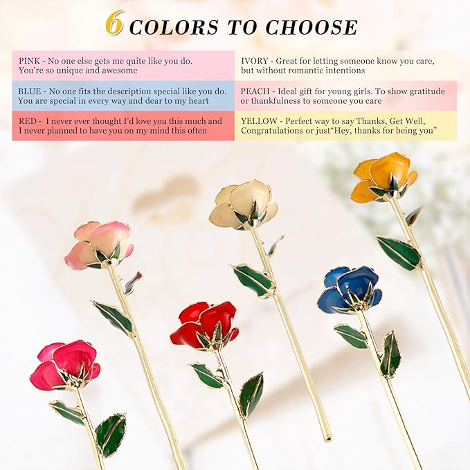 Ejoyous 24K Gold Dipped Real Rose w/Rose Stand Forever Blooming Yellow Golden Rose Her on Christmas Birthday Proposal Valentines Day Wedding Anniversary, Yellow with Stand