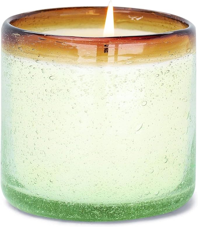 Paddywax La Playa, Orange Blossom Scented Candle in Reusable Hand-Blown Bubble Glass, Soy Wax Candle with Approx. 40 Hour Burn Time, Decorative Gift Candle for Home, Orange Blossom, 9 oz