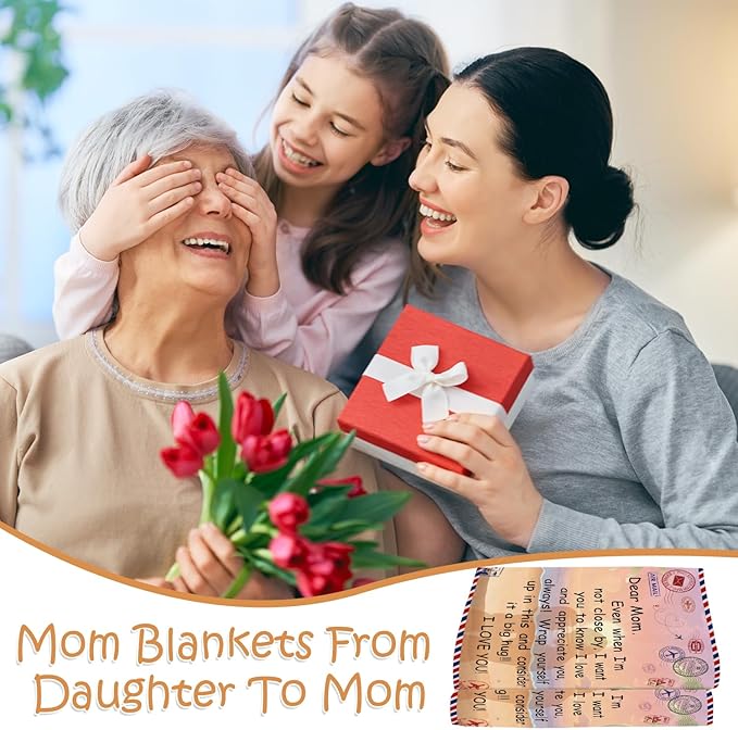 Wxiben Mothers Day Blankets Gifts for Mom Birthday for Mom Blankets from Daughter Son Mama Gifts for Christmas Mother's Day Flannel Throw Blanket for Home Sofa Couch 60 x 50 Inches
