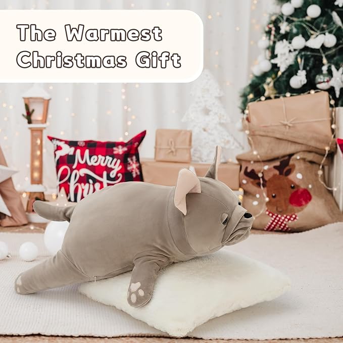 Tezituor 2.5lb Plush French Bulldog Pillow, 30 Inches Large Stuffed Dog Frenchie Stuffed Animal for Adults & Kids Hugging Pillow, Sofa Cushion, Home Decor