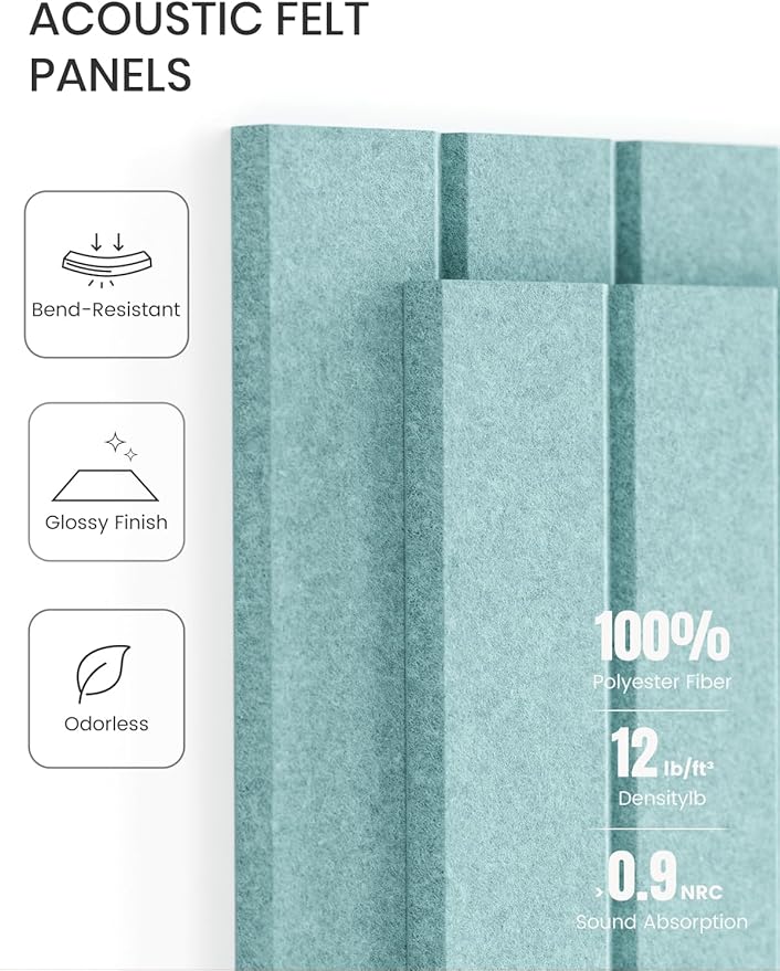 Large Felt Bulletin Board 36"x24" Cork Board Alternative - 6 Pack with 40 Safe Removable Adhesive Tabs, Cork Boards for Walls Cork Board for Home Office Classroom Pin Board-Teal Blue