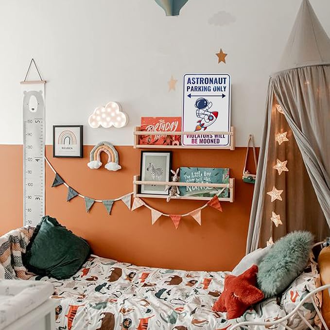 Outer Space Room Wall Decor For Kids Astronaut Decorations For Boys Space Themed Bedroom Decor For Boy Metal Tin Sign Space Decoration Space Theme Signs Birthday Party Gifts For Girls Bathroom Decor Space Wall Tapestry Planet Posters Girl Galaxy Sticke...