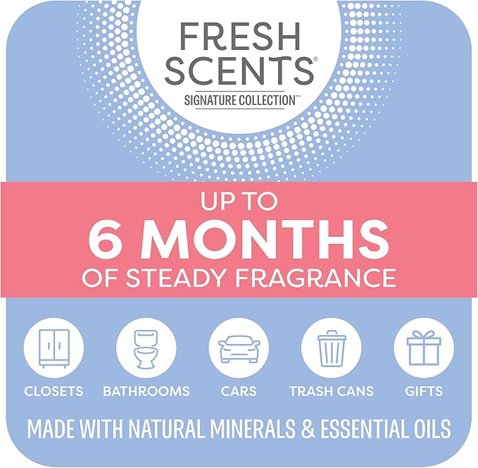 Fresh Scents Scented Sachets | A Little Sparkle| Home Fragrance | Long Lasting (Up to 6 Months) | Air Freshener for Closets, Drawers, & Cars | 6 Pack