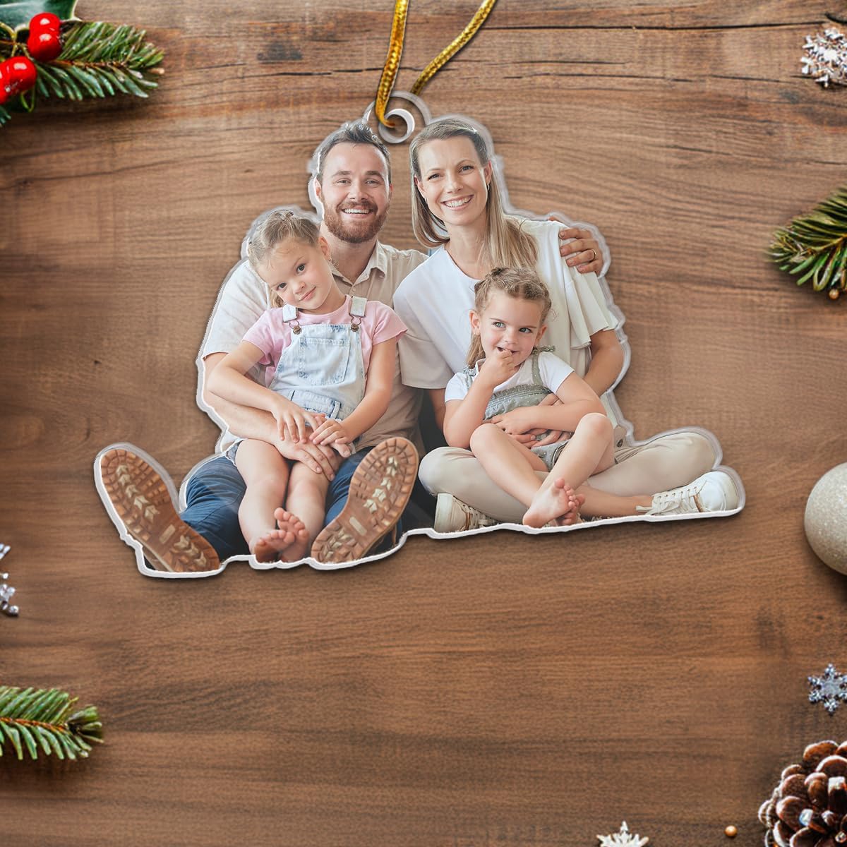 Pawfect House Personalized Photo Ornament, Custom Christmas Ornaments, 2D Acrylic with Ribbon, 3.7IN, 4.5IN or 5.5IN, Box Included, Custom Photo Gifts