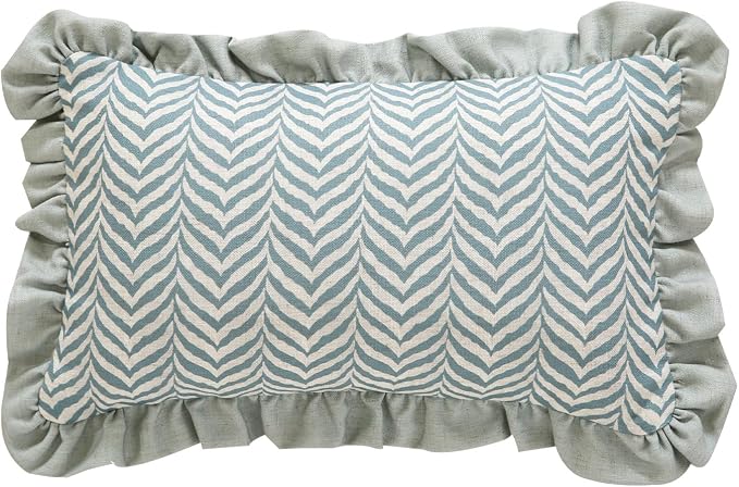 ISAENNE Vintage Elegant Linen Throw Pillow Cover,20"x12"-Serenity E | Designer French Rectangle Pillow Cover,Concealed Zipper Design,Floral Pattern,Sofa,Bedroom,Living Room,Lounge Chairs