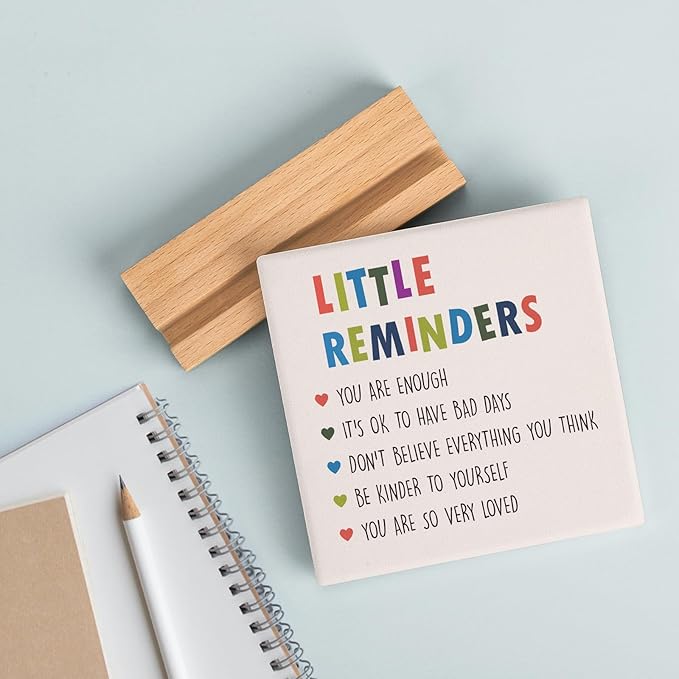 Inspirational Motivational Christmas Gifts Little Reminders for women Friends, Positive Mental Health Gifts for Her Teenage Girls Boys, Encouragement Decor Plaque for Office Home