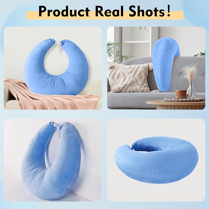 vamorry Gaming Pillow Arm Support Pillow for Bed & Sofa: Ergonomic U-Shaped Lap Pillow with Elbow Rest for Adults & Kids - Reduces Arm Pain & Fatigue During Gaming, Reading, Working & Crocheting