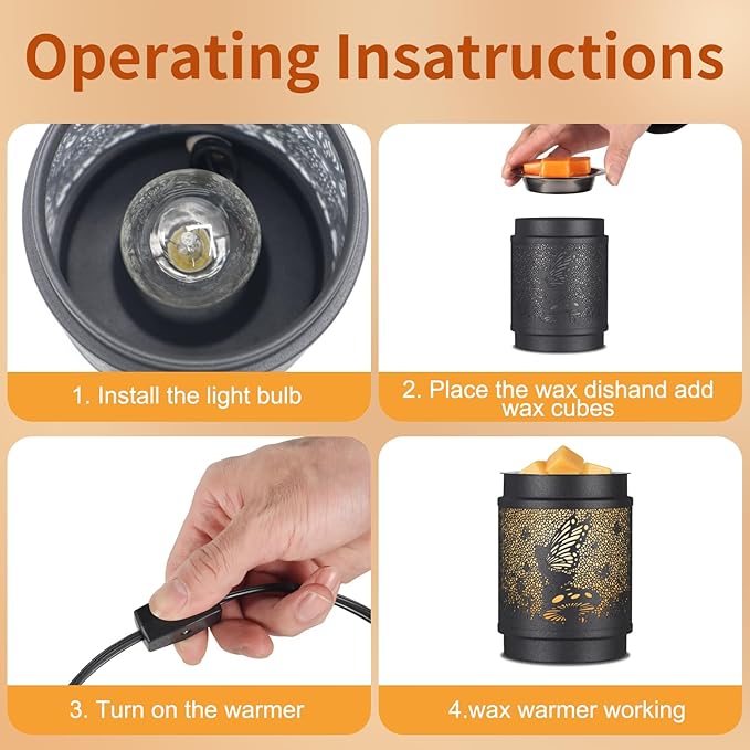 kobodon Wax Melt Warmer Metal Wax Warmer for Scented Wax Electric Fragrance Candle Oil Burner 2 in 1 Wax Melts as Gifts for Moms Grandma Women Girls(Flower Fairy)