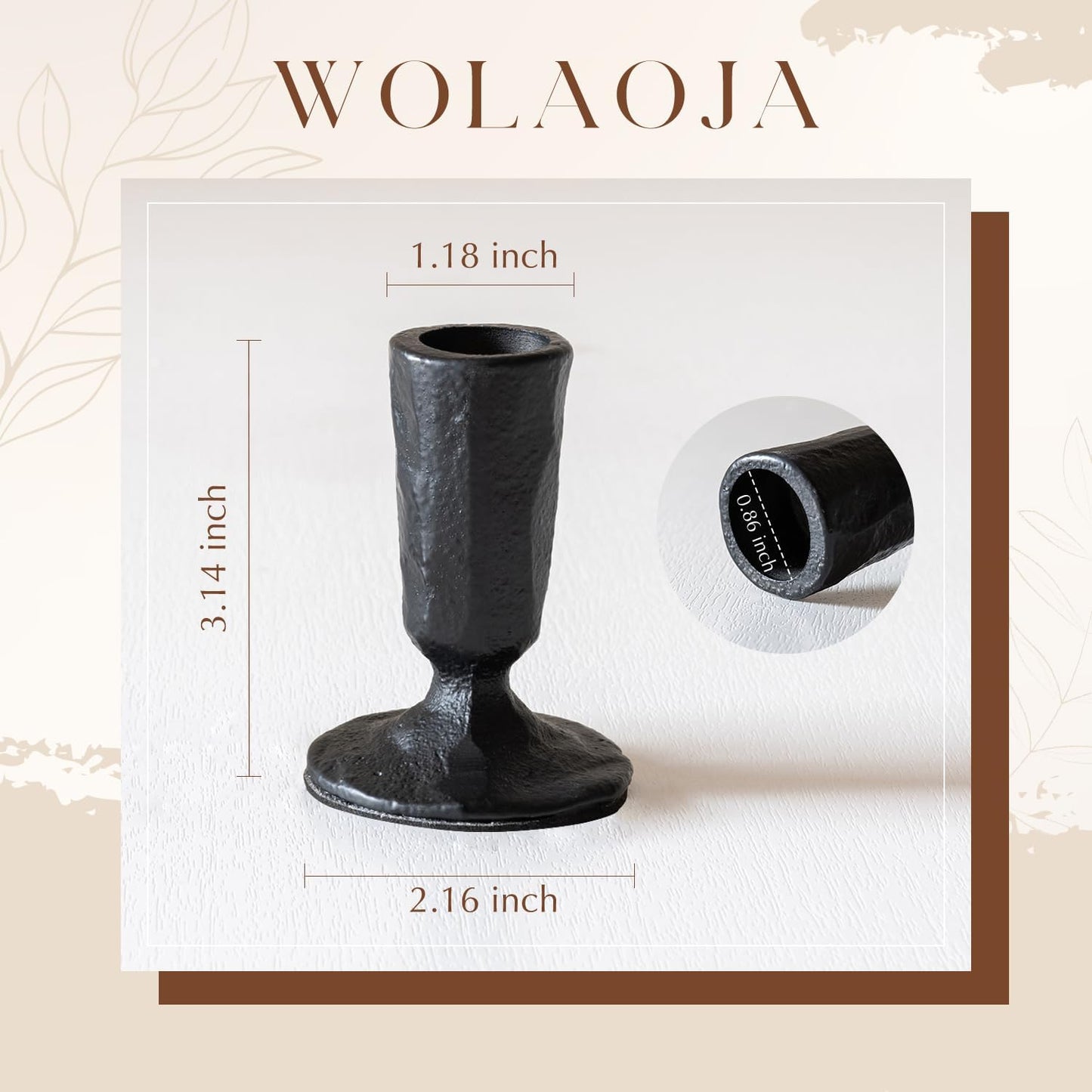 Candle Sticks Holder Decor, Set of 4 Vintage Black Candle Holders, Modern Decorative Tapered Candlestick Holders Centerpiece for Dining Table Centerpiece, Wedding, Party Decor