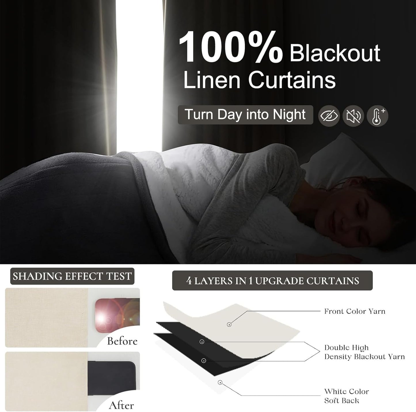 Curtains & Drapes for Living Room Cream Black Out Curtains for Bedroom Windows Linen 84 Elegant Decorative Extreme Blackout Burg With Hooks Pinch Pleated Back Tab Treatments Thermal Insulated 2Panels