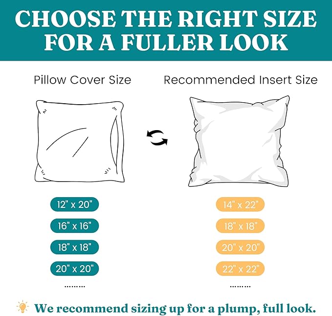 Oubonun 24x24 Throw Pillow Inserts Set of 2, White Square Interior Sofa Pillow Inserts, Decorative Pillow Insert Pair for Couch Bed Living Room