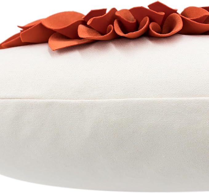 OiseauVoler Fall 3D Sunflower Throw Pillow Cover Decorative Handmade Pillowcase Cushion Cover Case for Home Sofa Bed Living Room Decor 18x18 Inch Pumpkin Orange