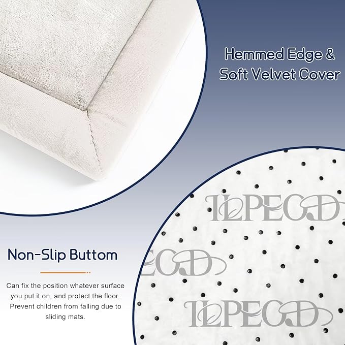 Baby Play Mat for Floor Nursery Rug Muscle Mat Area Rug Playroom Rug 79"x138" Playpen Mat Elastic Foam 1.3" Thick Crawling Mat for Babies,Toddlers, Infants, Kids,Cream