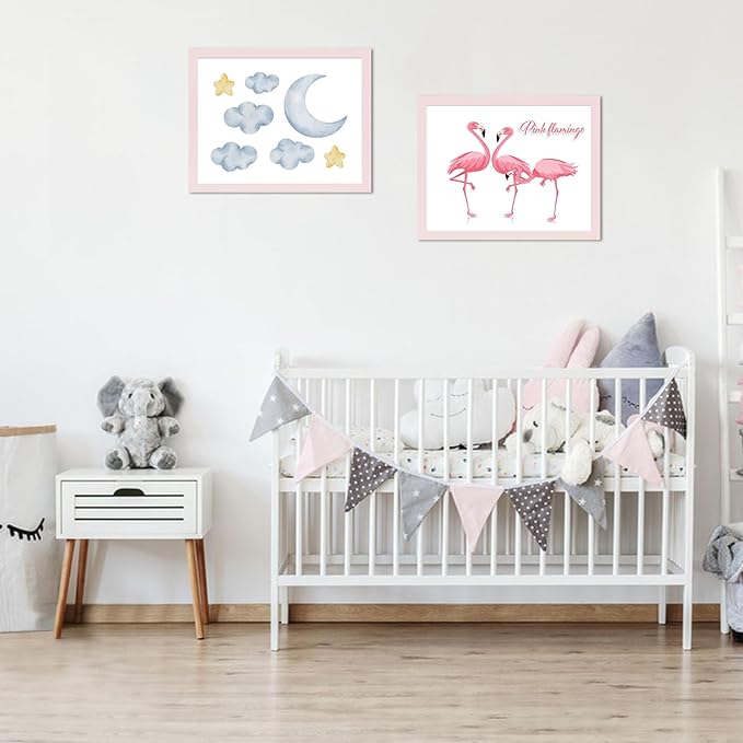 CORE ART 11x14 Picture Frame, Pink Picture Frames 8x10 with Mat or 11 x 14 without Mat for Wall or Tabletop Display, Photo Frame Set of 4