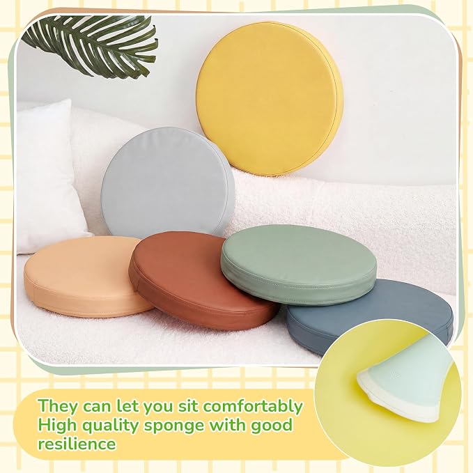 Juexica 6 Pcs Extra Thick Flexible Seating Floor Cushions Assorted Colored Pillow Floor Cushions for Classroom Soft Flexible Seating for Kids Learning Sitting Daycare School Chair (Boho Color)
