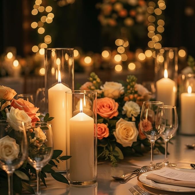 18 Pcs Ivory Pillar Candles Bulk Set | Unscented Dripless Smokeless Wax Candles | 3 Assorted Sizes: 2x3, 2x4, 2x6 for Wedding Centerpiece, Hurricane Vases, and Home Decor