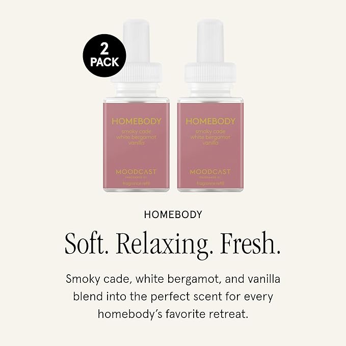 Pura & Moodcast Home Scent Refill - Smart Home Air Diffuser - Long-Lasting Premium Fragrance per Refill - Household Essential - Clean & Safe Diffuser Fragrance - 2 Pack, Homebody