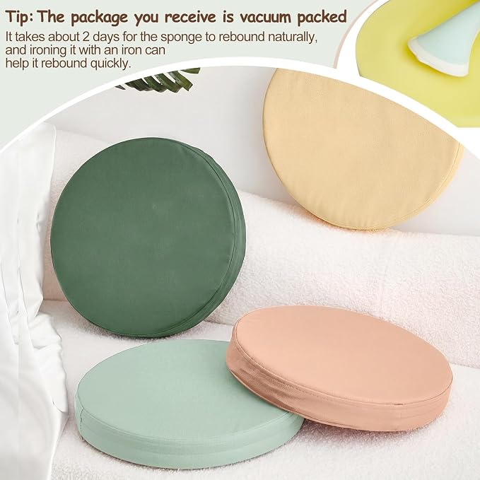 Juexica 4 Pcs Extra Thick Flexible Seating Floor Cushions Assorted Colored Pillow Floor Cushions for Classroom Soft Flexible Seating for Kids Learning Sitting Daycare School Chair (Matcha Color)