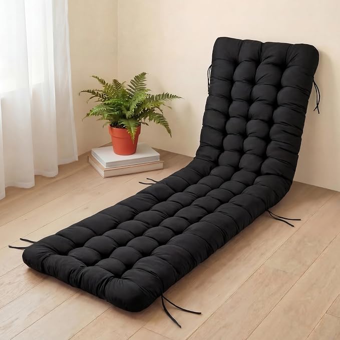 Wenqik Long Floor Cushion Large Floor Cushion with Brushed Cotton 74.8 x 27.5 x 3.15 in Jumbo Lounger Pillow for Outdoor Indoor Bay Window Meditation Yoga Reading Sleeping(Black)