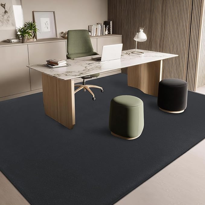 qulint 8x10 Area Rug for Living Room, Modern Large Washable Rug for Bedroom Dark Grey Thickened Memory-Foam Rug, Minimalist Solid Non Slip Carpet for Kid Room Dining Room Classroom Home Decor
