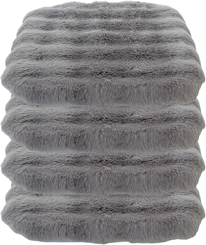 Lifup 4 Pack Square Chair Pads Memory Foam Seat Cushion Soft Cozy Plush Non Slip Thick Pad with Ties and Removable Cover for Dining Room, Office Grey 18 x 18 Inch