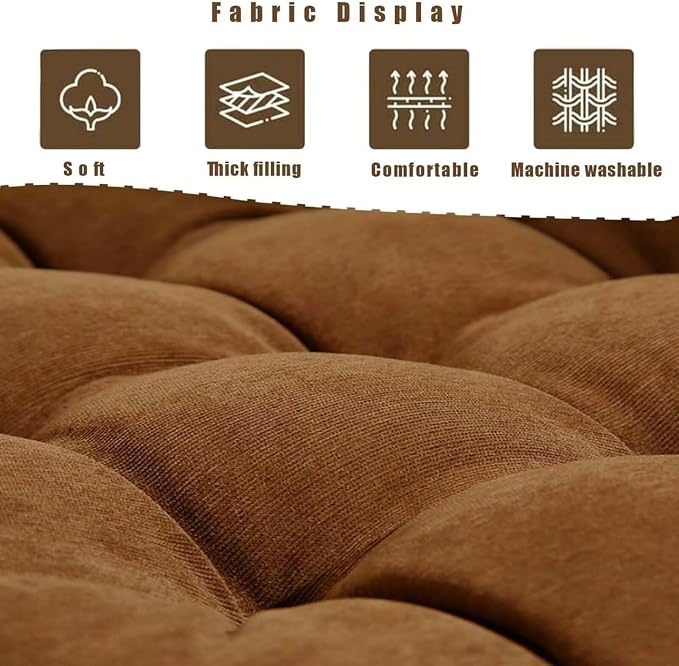 Floor Pillows Set Square Chair Cushion Pad Tufted Seat Cushions for Living Room Balconies Office Sky Blue 18x18in