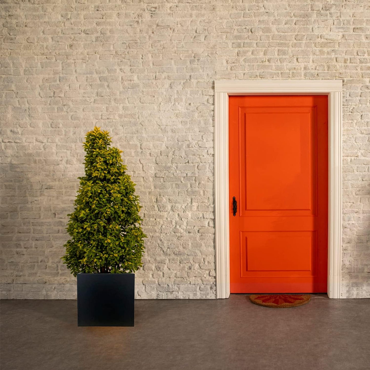 Galvanized Steel Planter Box Black Metal Planter Large Square Indoor Outdoor Planters Cube Steel Heavy Duty Flower Pot 20Inch Powder Coating Modern Commercial Residential for Patio, Deck, Yard, Garden