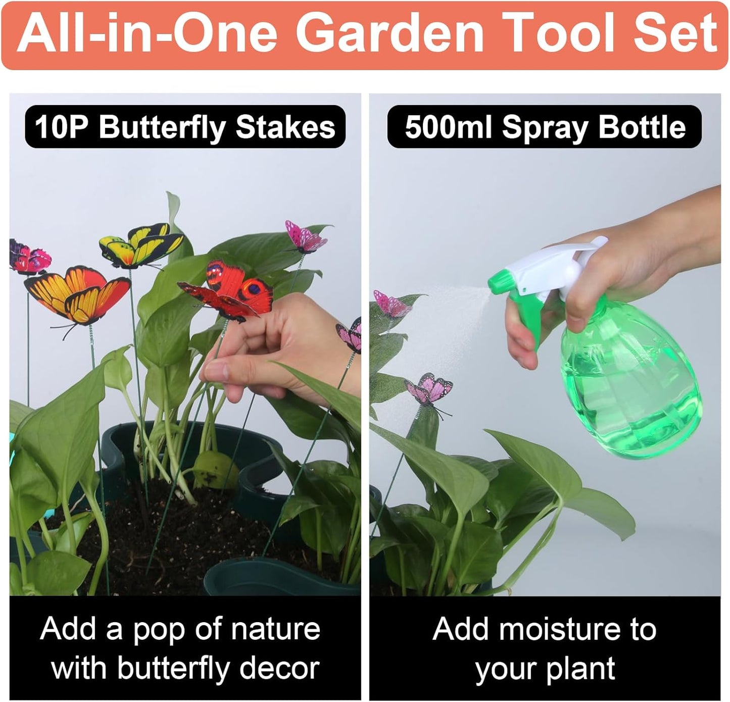 Vertical Planter, 6 Tier Stackable Strawberry Planter with Garden Tool Set, Movable Indoor/Outdoor Garden Herb Pot for Growing Vegetables and Succulents, Green