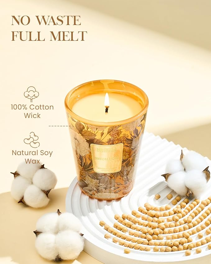 M&SENSE Neroli Noir Soy Candle, 14.1oz, Relaxation Scented Candles | 60H Slow Burn, Non-Toxic,Stress Relief Home Fragrance, Date Night Gifts for Women