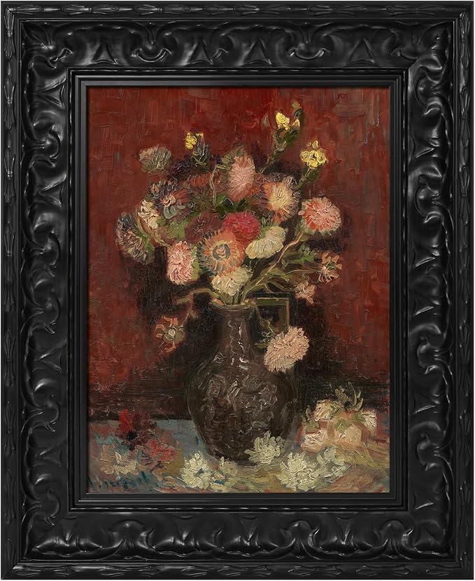 Antique DIY Wood Frame for 20x24 Canvas Paintings, No Front & Back, 2.6" Wide Vintage Frames For Baroque Victorian Wall Art Prints Class Artwork Designer, Home Office Gallery Decor (Black)